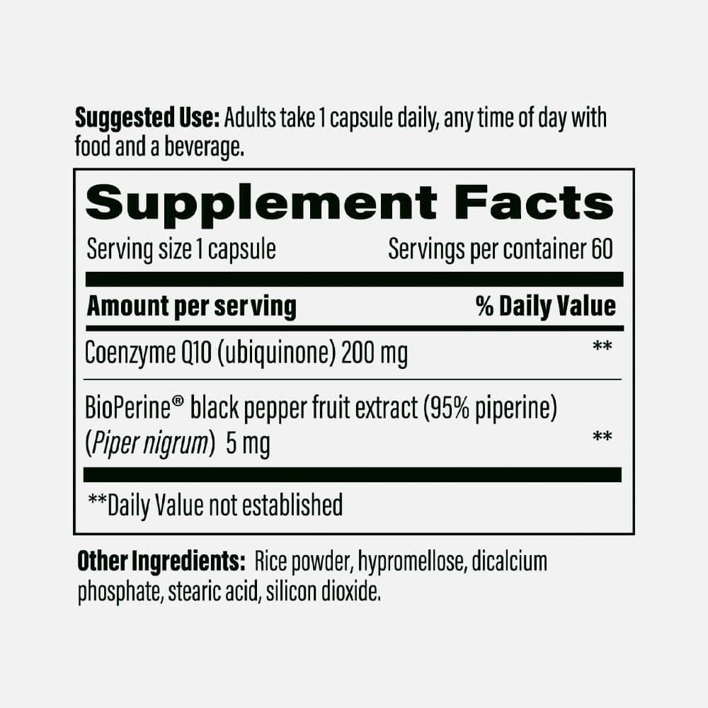 CoQ10 200mg with BioPerine - 60 Capsules