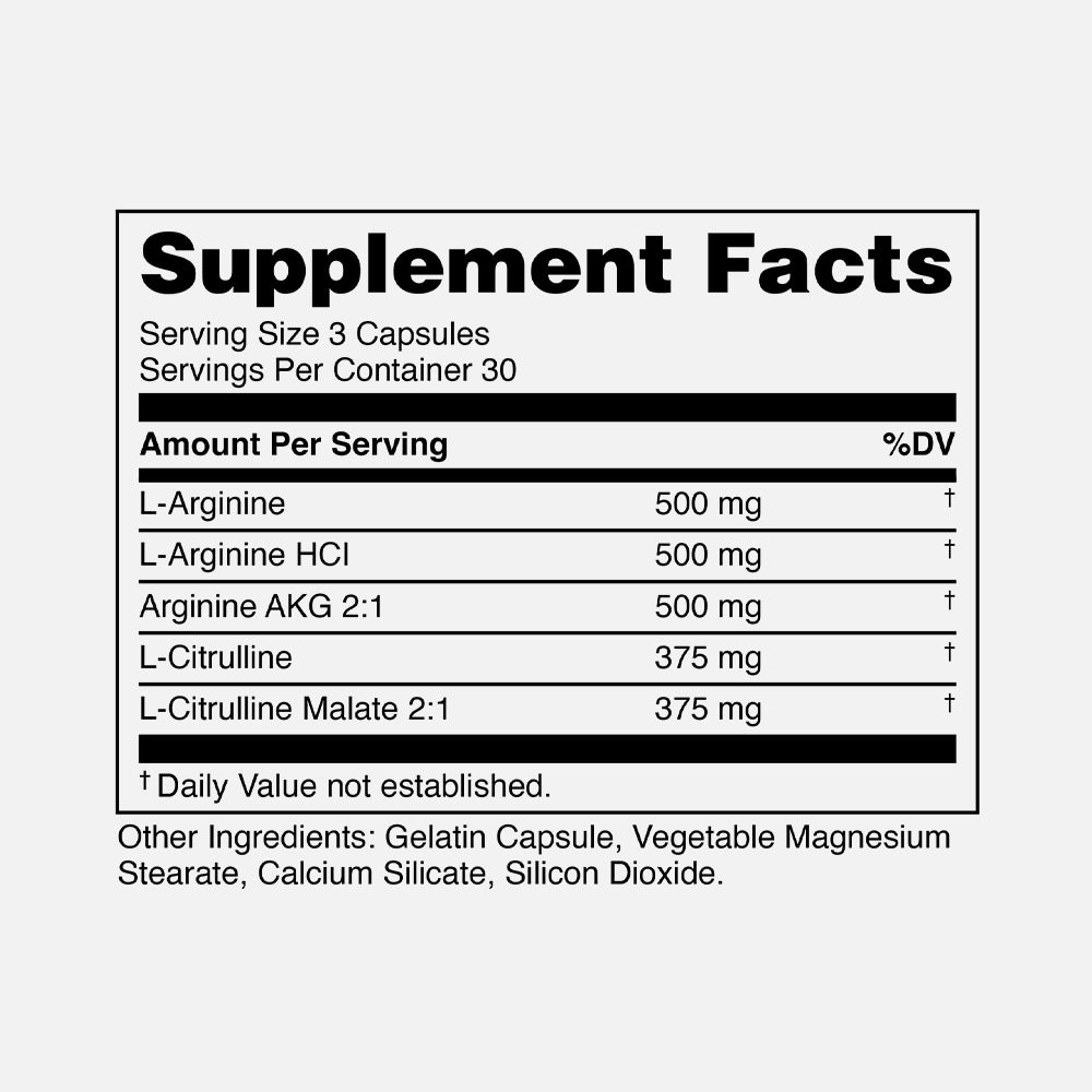 Nitric Oxide Booster 2250mg - 90 Capsules