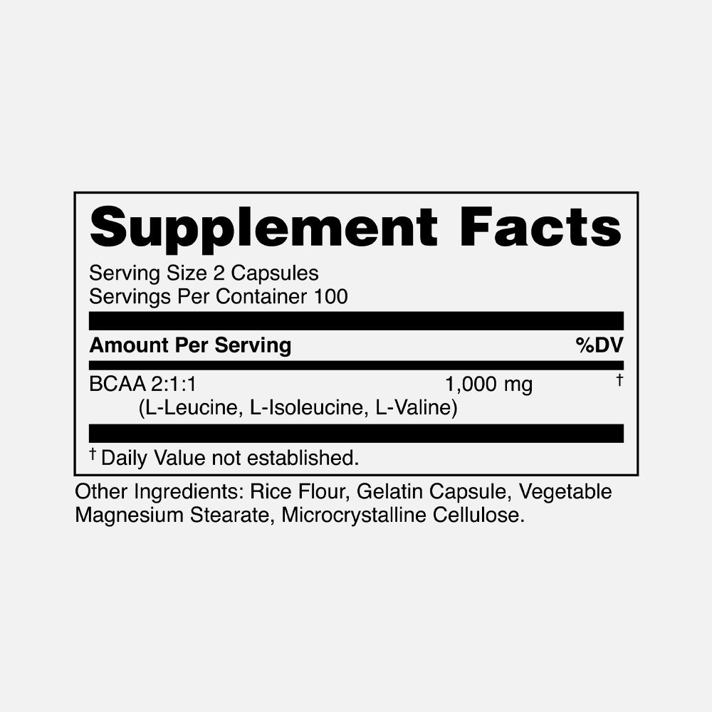 BCAA 2:1:1 1000mg - 200 Capsules