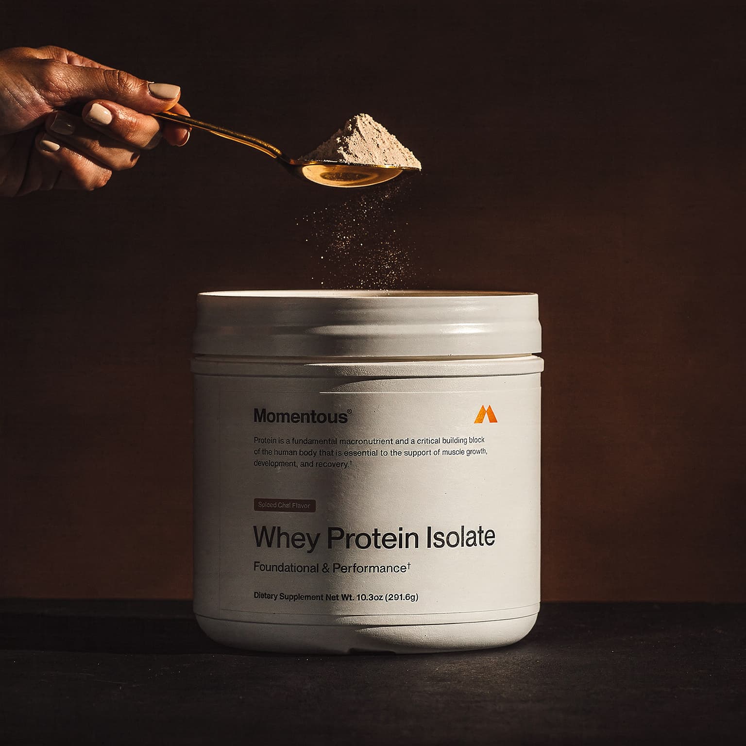 Momentous Essential Grass-Fed Whey Isolate Protein – Spiced Chai (12 Servings)