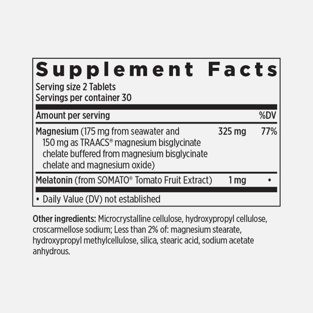 Magnesium + Plant-Based Melatonin - 60 Tablets