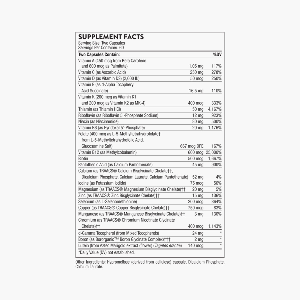 Basic Nutrients 2/Day Multivitamin - 120 Capsules