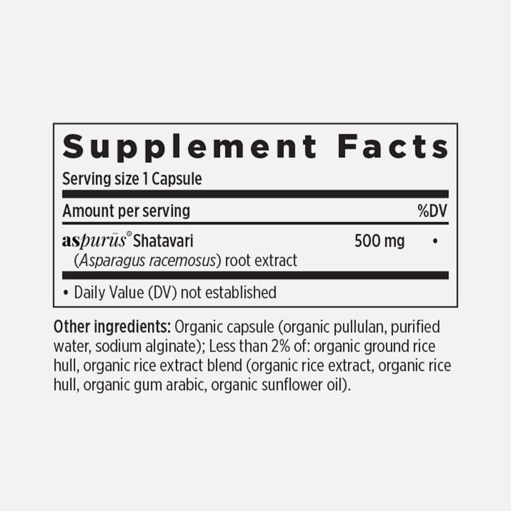 Shatavari Extract 4X Concentrated 500mg - 30 Capsules