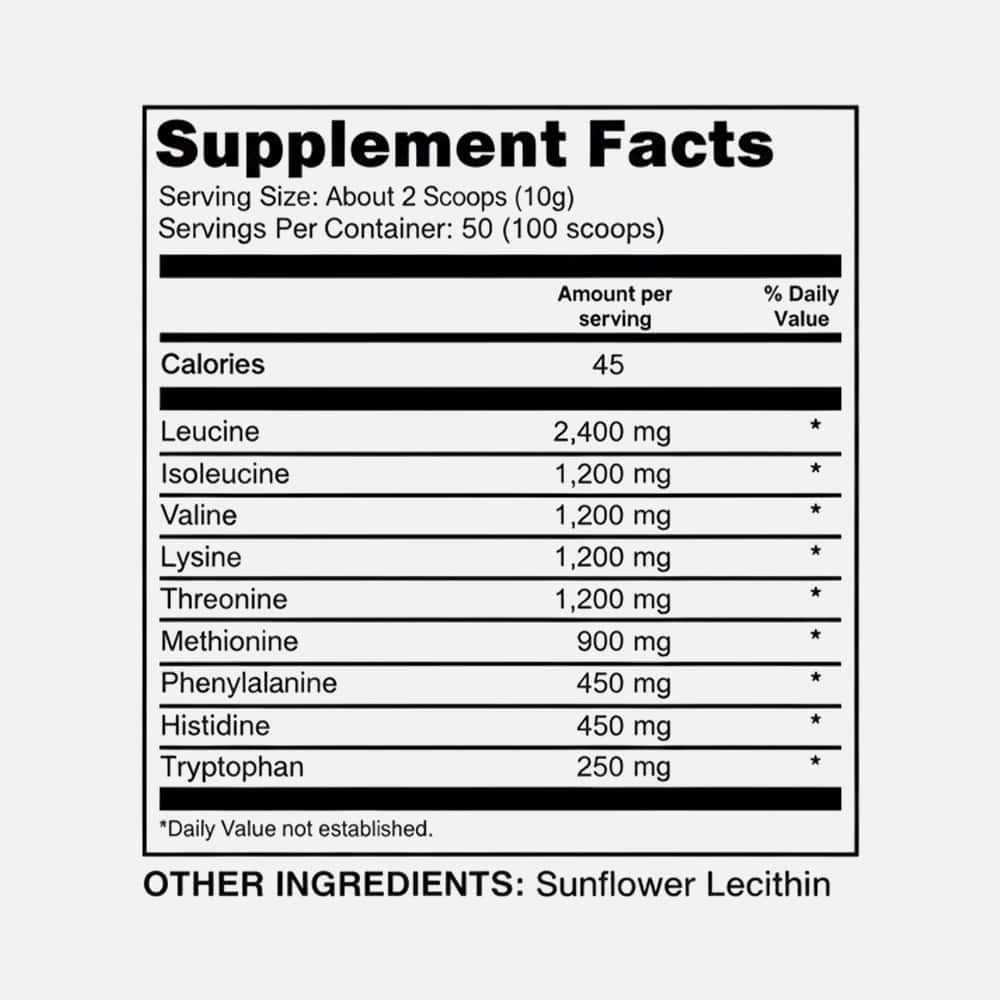 Essential Amino Acids 500g - 50 Servings Powder