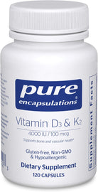 Pure Encapsulations Vitamin D3 & K2 - 120 كبسولة