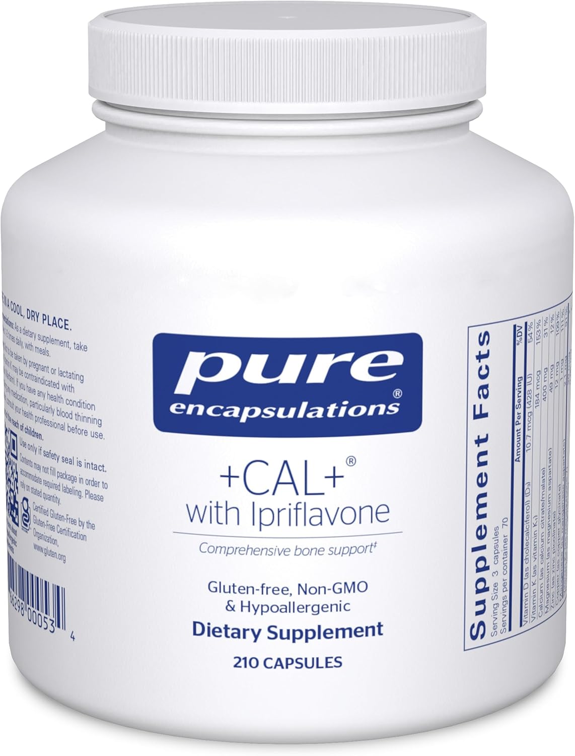 Pure Encapsulations +Cal+ with Ipriflavon Dietary Supplement - 210 Capsules