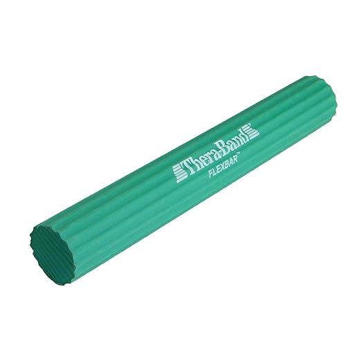 THERABAND FlexBar – Green Medium Resistance Therapy Bar, bar wrapper