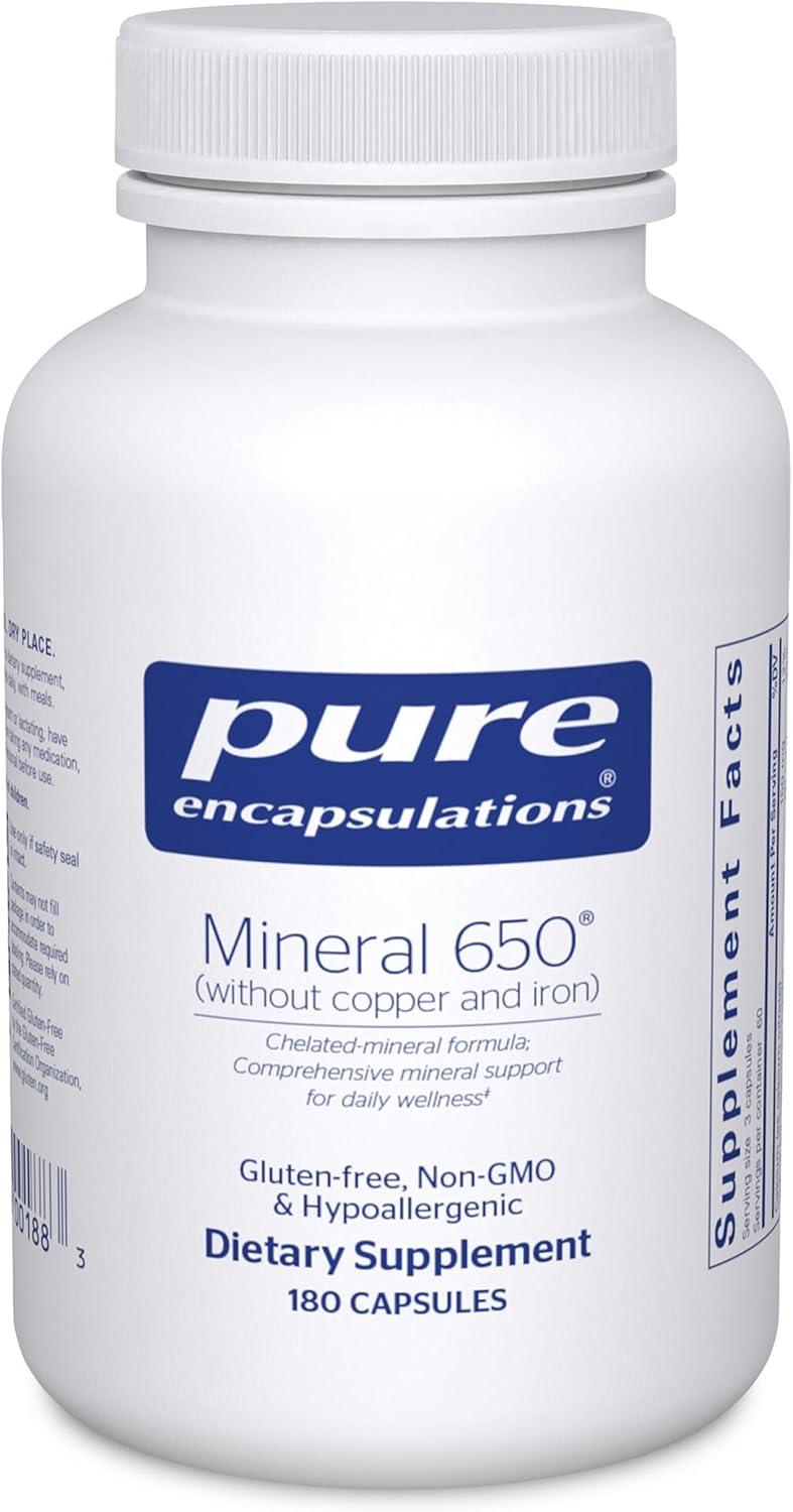 Pure Encapsulations Mineral 650 Without Copper & Iron 180 Capsules
