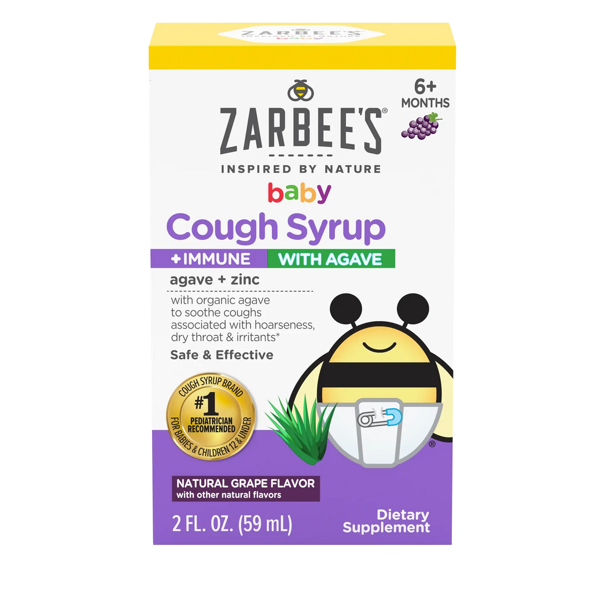 Zarbee's - Baby Cough Syrup + Immune with Agave - 2 fl oz