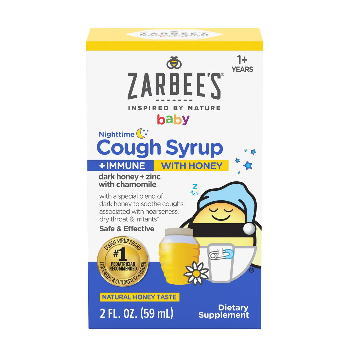 Zarbee's - Baby Nighttime Cough Syrup + Immune with Honey - 2 fl oz