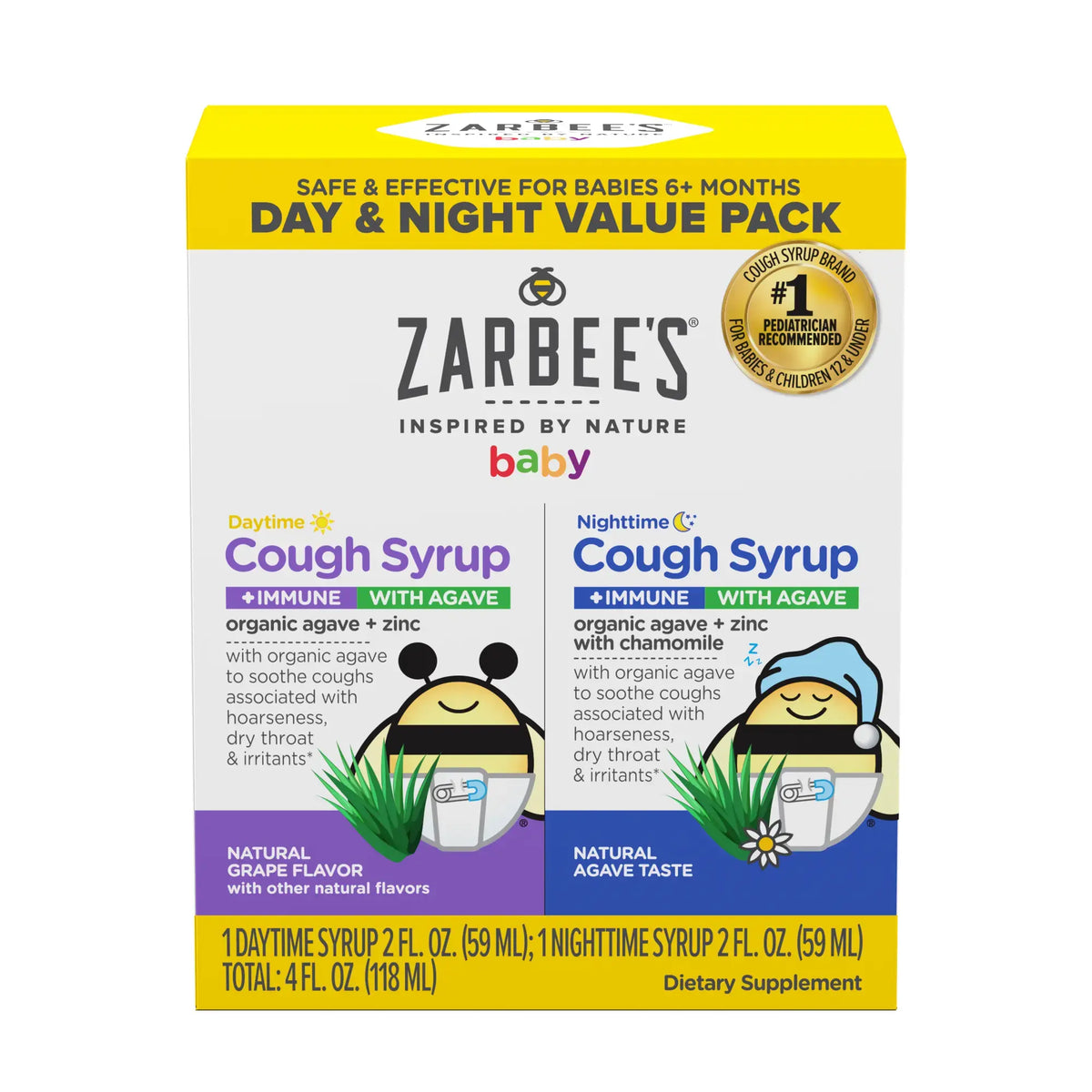 Zarbee's - Baby Cough + Immune with Agave Day & Night Value Pack - 2 x 2 fl oz