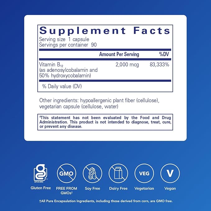 Pure Encapsulations Adenosyl/Hydroxy B12 90 Capsules