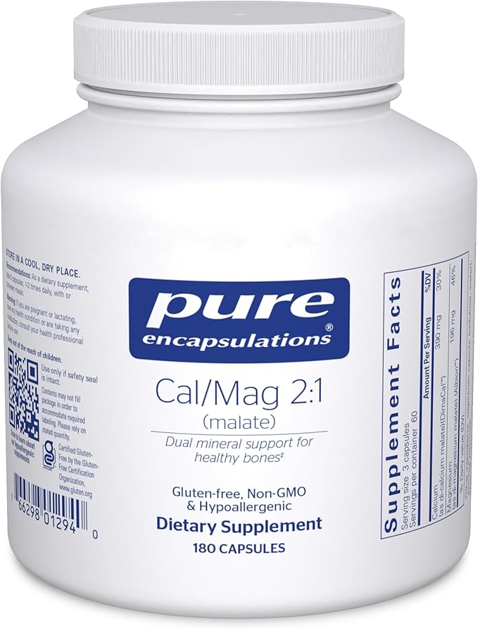 Pure Encapsulations Cal/Mag (Malate) 2:1 - 180 Capsules