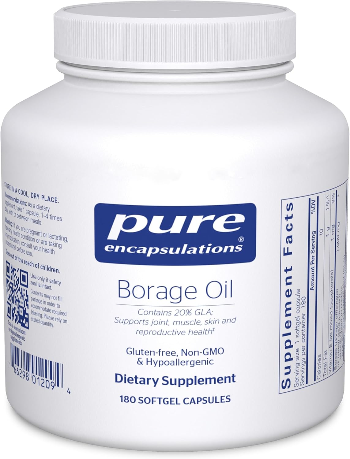 Pure Encapsulations Borage Oil 60 Softgel Capsules