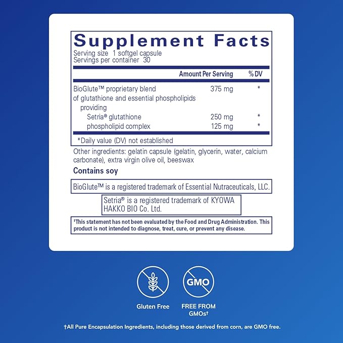 Pure Encapsulations Liposomal Glutathione 30 Softgel Capsules