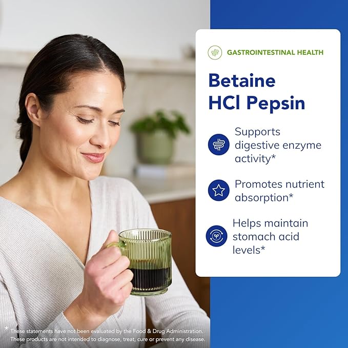 Pure Encapsulations Betaine HCl Pepsin - 250 Capsules