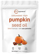 Micro Ingredients Pumpkin Seed Oil 3000mg with Saw Palmetto, softgels bottle, 3000 mg