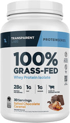 Transparent Labs 100% Grass Fed Whey Protein Isolate - Salted Chocolate Caramel..., 46 lb