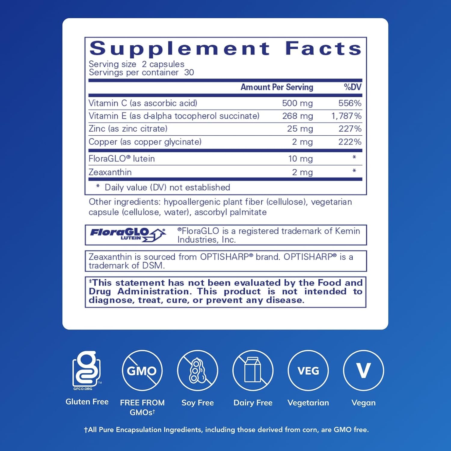Pure Encapsulations EyeProtect Basics Eye Health Support 60 Capsules
