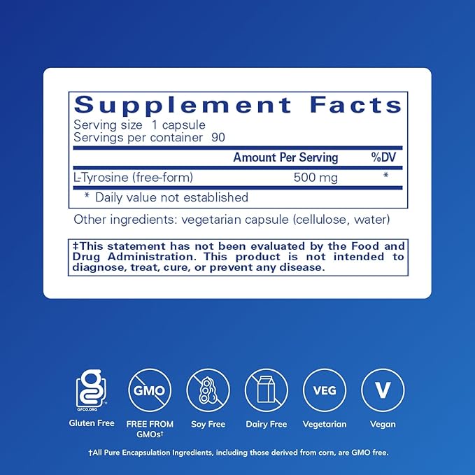 Pure Encapsulations L-Tyrosine - 90 Capsules