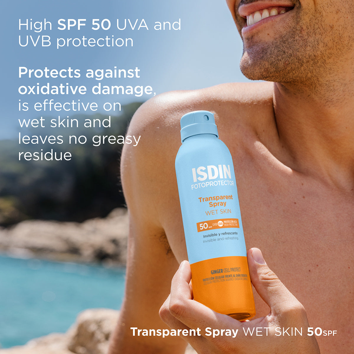 8429420187948 ISDIN - Fotoprotector Wet Skin Transparent Spray 50+ 250ml