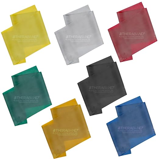 THERABAND Professional Latex Resistance Band Set – 7 Levels - 6 ft