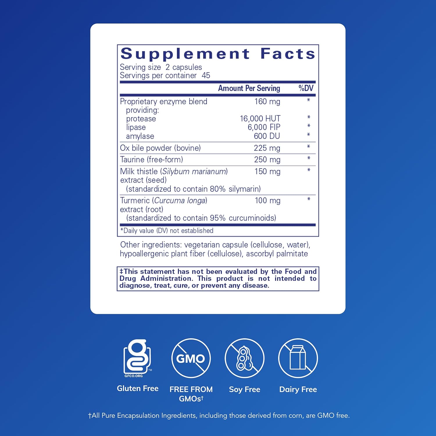 Pure Encapsulations Digestion GB - Digestive Enzyme Supplement - 90 Capsules